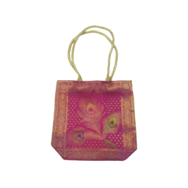 Banarsi Bag With Peacock Feather Design 