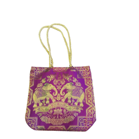 Banaras Arts Silk Brocade Bag (Pink) - Made With Love from Shivam Arts Export