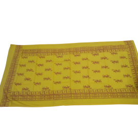 Yellow Mahakal Printed Gamchha- Made With Love by Shivam Arts Export 
