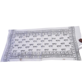 White Mahakal Printed Gamchha- Made With Love by Shivam Arts Export
