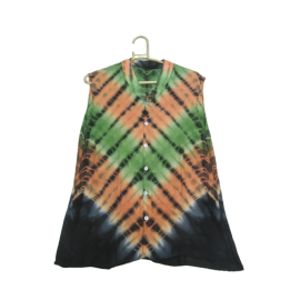 Multi Colour Om Mantra Printed Free Size Sleeveless Shirt - Made With Love by Shivam Arts Export 