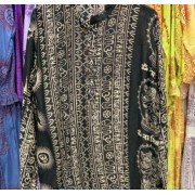 Sanskrit Mantra Printed Black Kurta
