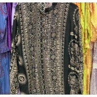 Sanskrit Mantra Printed Black Kurta