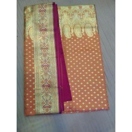 Banarasi party wear Saree (salmon Colour) - Made With Love from Shivam Arts Export 