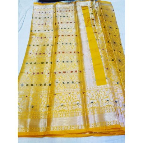 Designer Party Wear Banarasi Saree (Yellow Colour) - Made With Love by Shivam Arts Export