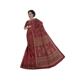  Designer Cotton Party Wear Red Saree- 