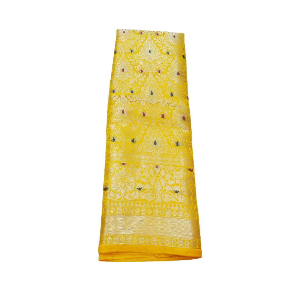 Designer Party Wear Banarasi Saree (Yellow Colour) - Made With Love by Shivam Arts Export